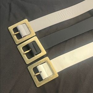 Gold Buckle Women's Belts - Set of 3